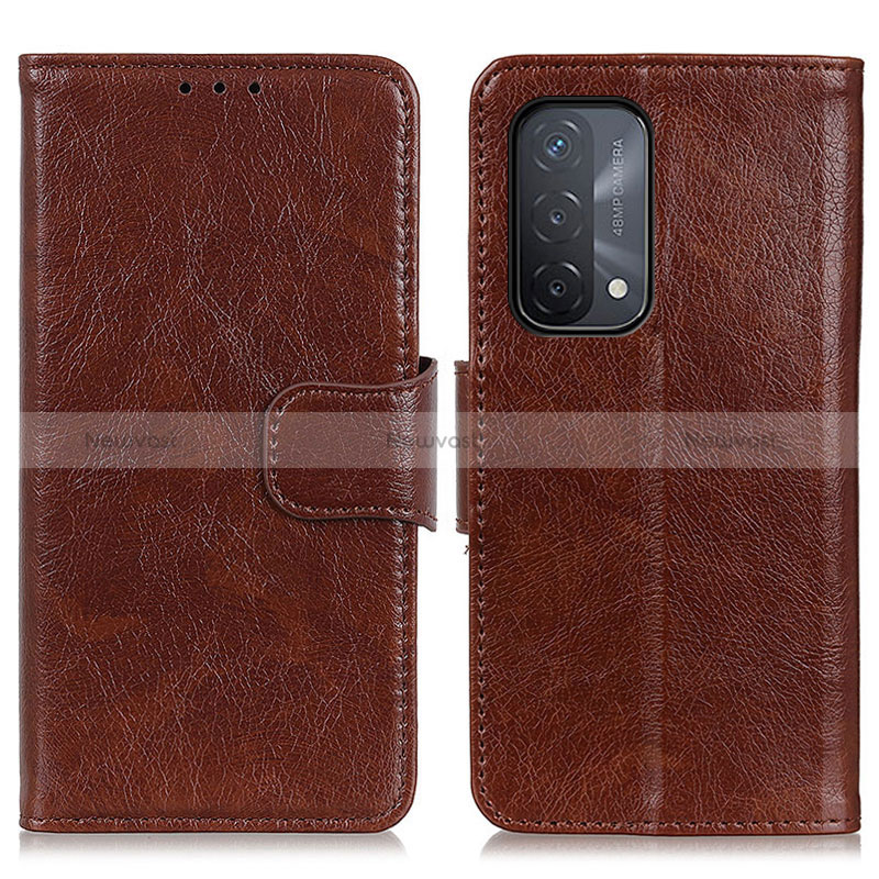 Leather Case Stands Flip Cover Holder N05P for Oppo A74 5G