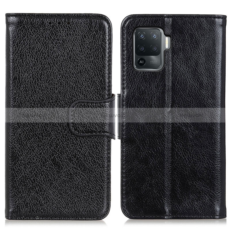 Leather Case Stands Flip Cover Holder N05P for Oppo Reno5 Lite