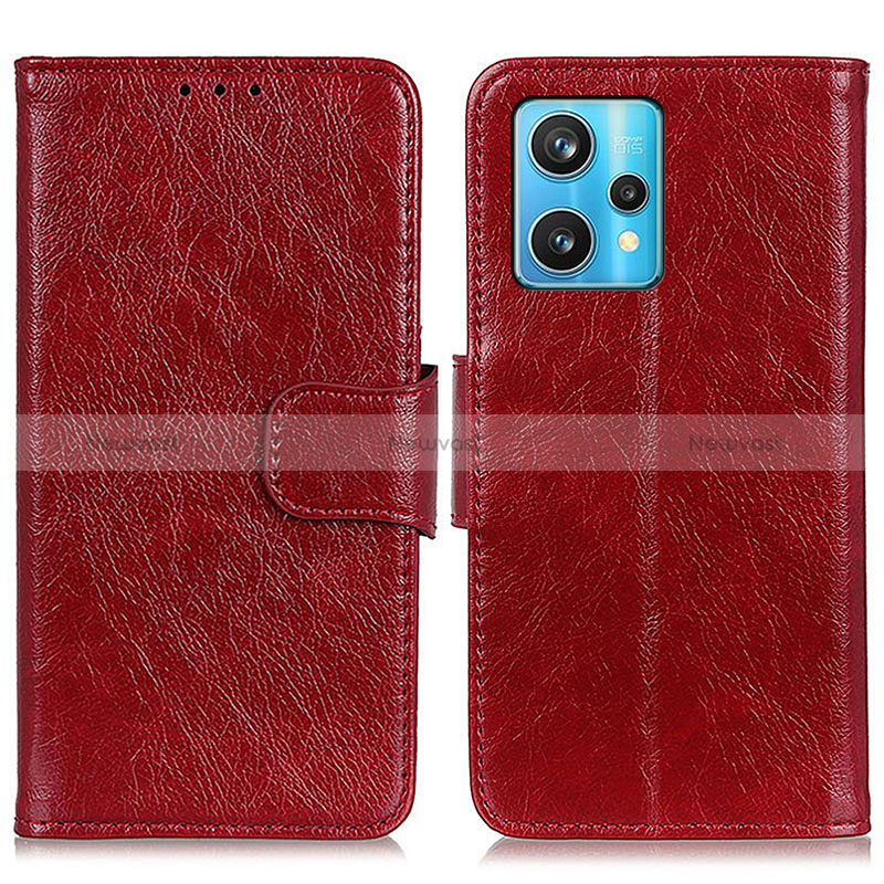 Leather Case Stands Flip Cover Holder N05P for Realme Narzo 50 Pro 5G Red