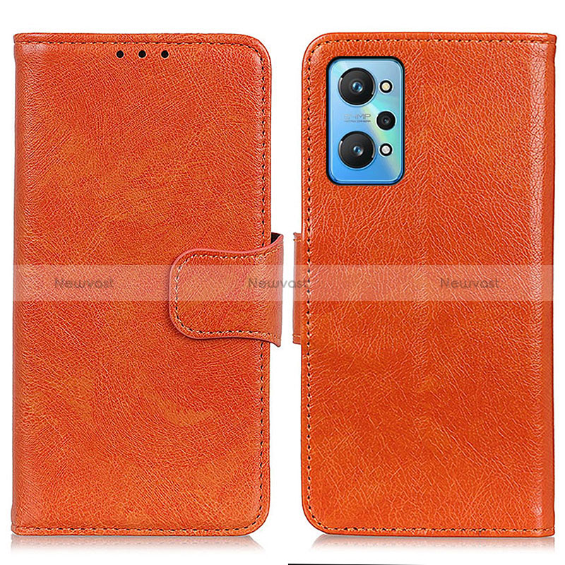 Leather Case Stands Flip Cover Holder N05P for Realme Q5 Pro 5G Orange