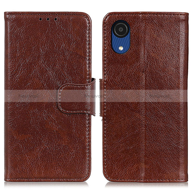 Leather Case Stands Flip Cover Holder N05P for Samsung Galaxy A03 Core