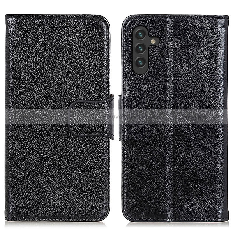 Leather Case Stands Flip Cover Holder N05P for Samsung Galaxy A04s Black