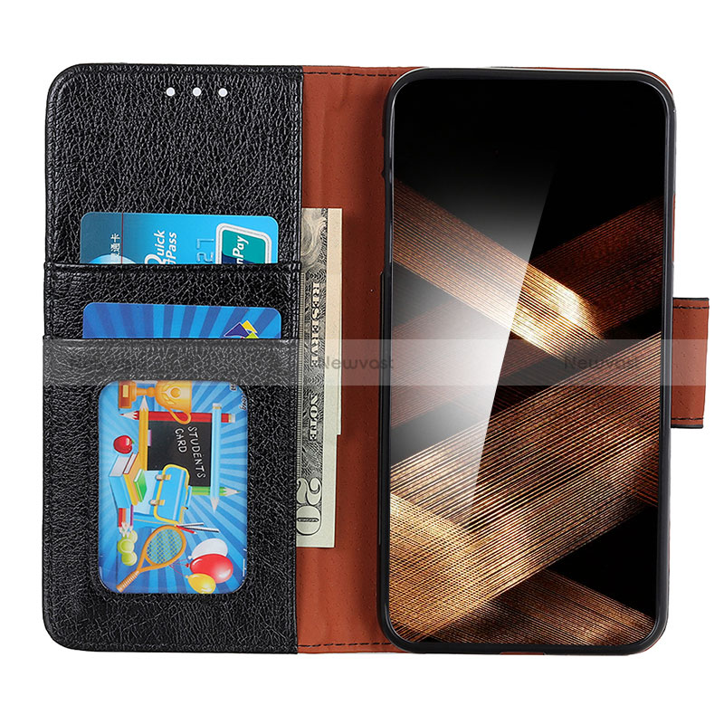 Leather Case Stands Flip Cover Holder N05P for Samsung Galaxy A15 LTE