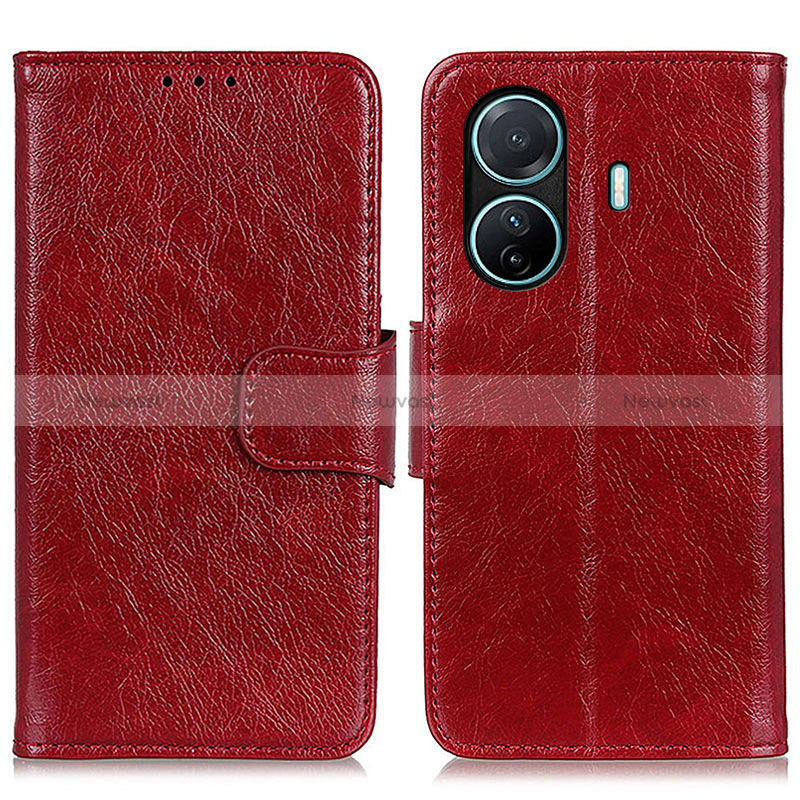 Leather Case Stands Flip Cover Holder N05P for Vivo iQOO Z6 Pro 5G