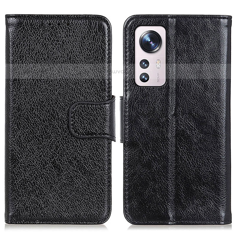 Leather Case Stands Flip Cover Holder N05P for Xiaomi Mi 12S 5G Black