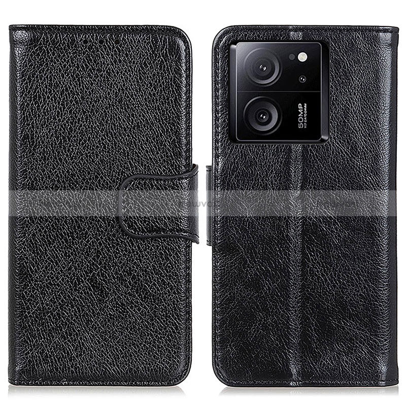 Leather Case Stands Flip Cover Holder N05P for Xiaomi Mi 13T Pro 5G Black