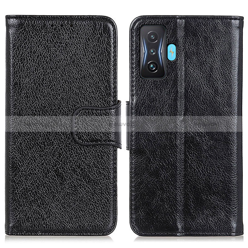 Leather Case Stands Flip Cover Holder N05P for Xiaomi Redmi K50 Gaming AMG F1 5G Black