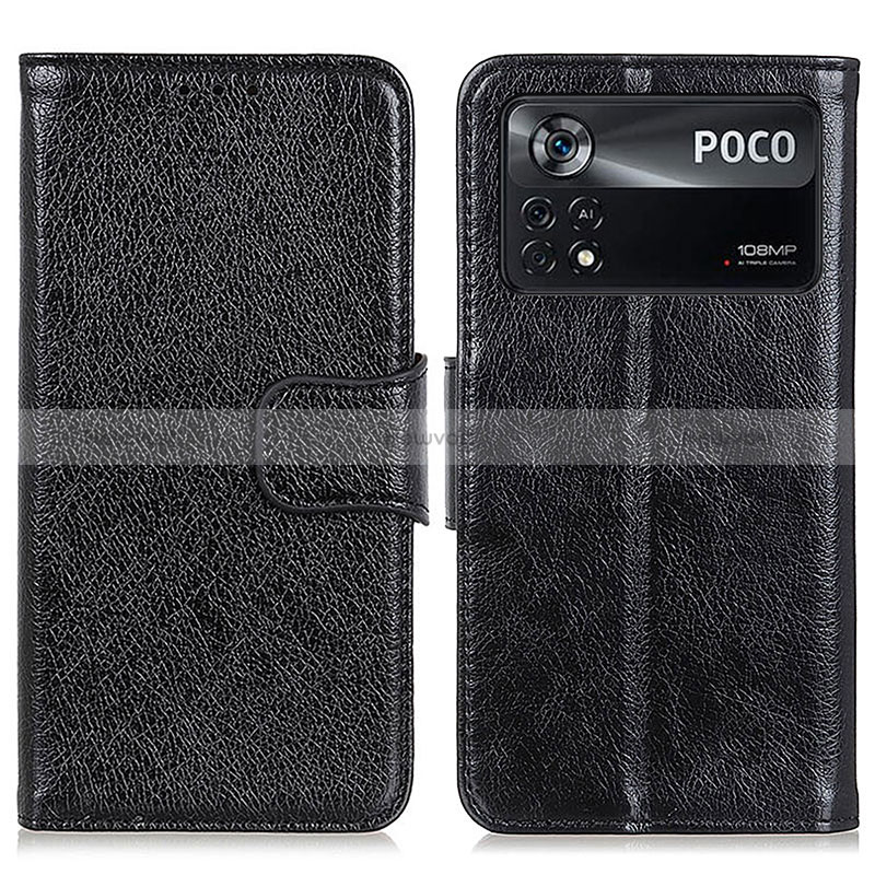 Leather Case Stands Flip Cover Holder N05P for Xiaomi Redmi Note 11E Pro 5G Black