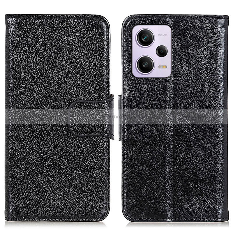 Leather Case Stands Flip Cover Holder N05P for Xiaomi Redmi Note 12 Explorer Black