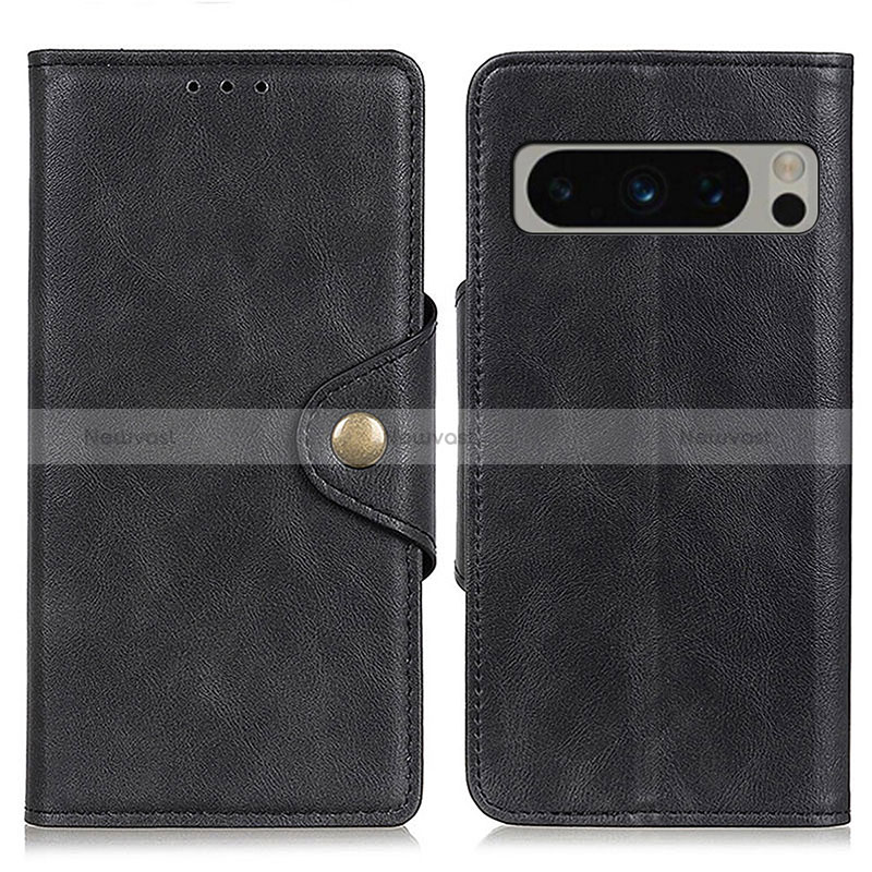 Leather Case Stands Flip Cover Holder N06P for Google Pixel 8 Pro 5G Black