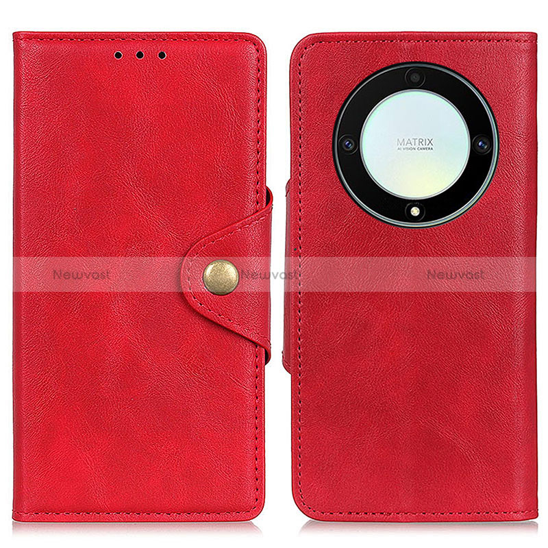 Leather Case Stands Flip Cover Holder N06P for Huawei Honor Magic5 Lite 5G Red