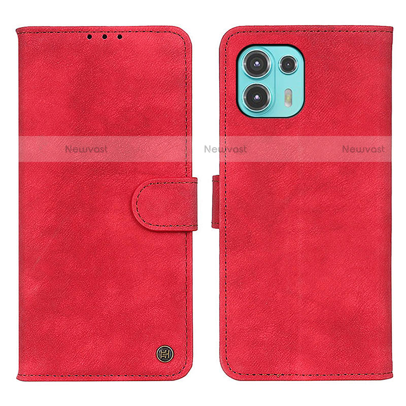 Leather Case Stands Flip Cover Holder N06P for Motorola Moto Edge 20 Lite 5G Red