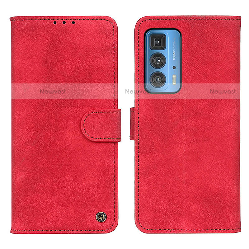 Leather Case Stands Flip Cover Holder N06P for Motorola Moto Edge S Pro 5G Red