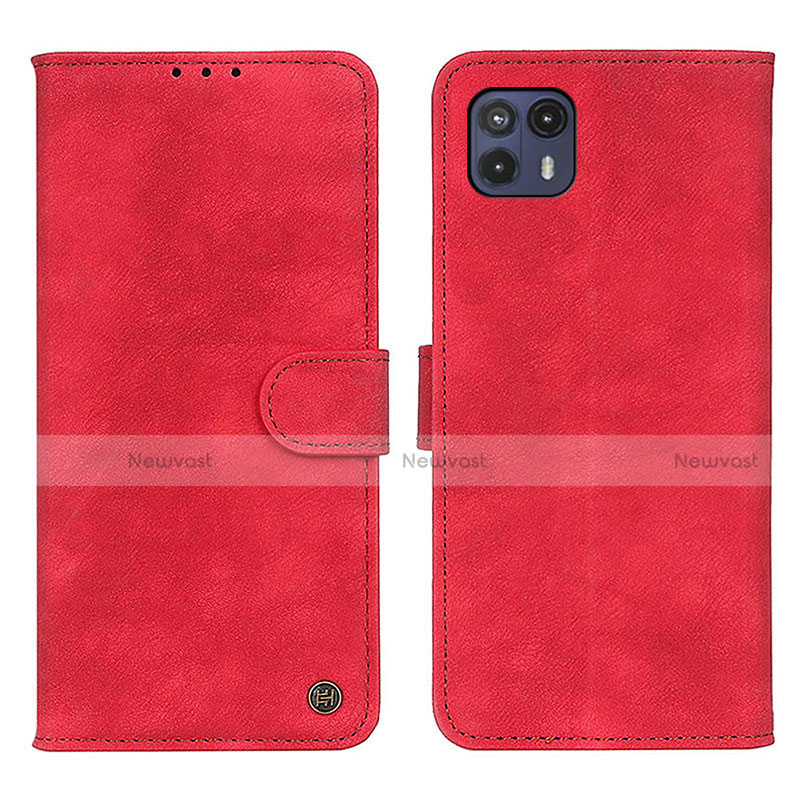 Leather Case Stands Flip Cover Holder N06P for Motorola Moto G50 5G Red