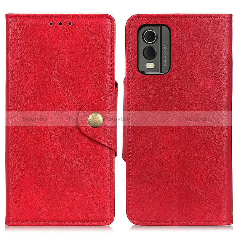 Leather Case Stands Flip Cover Holder N06P for Nokia C210 Red