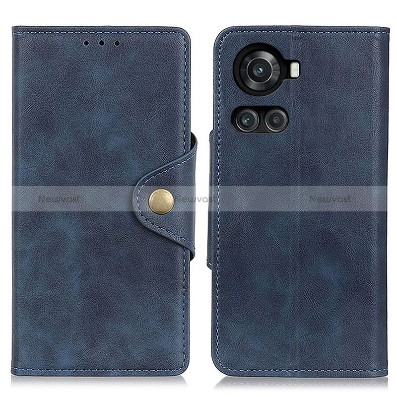 Leather Case Stands Flip Cover Holder N06P for OnePlus Ace 5G Blue