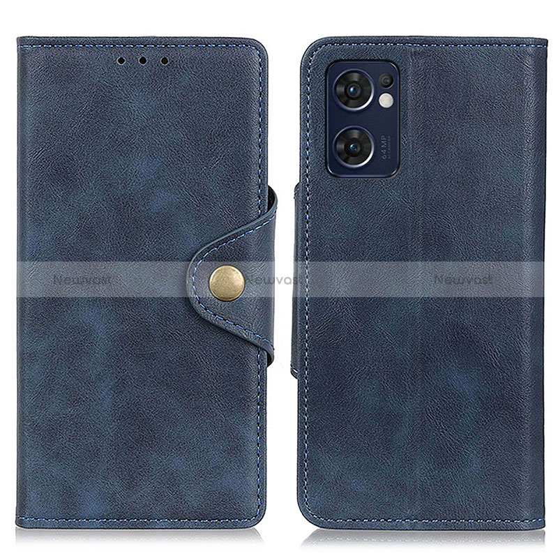 Leather Case Stands Flip Cover Holder N06P for OnePlus Nord CE 2 5G Blue