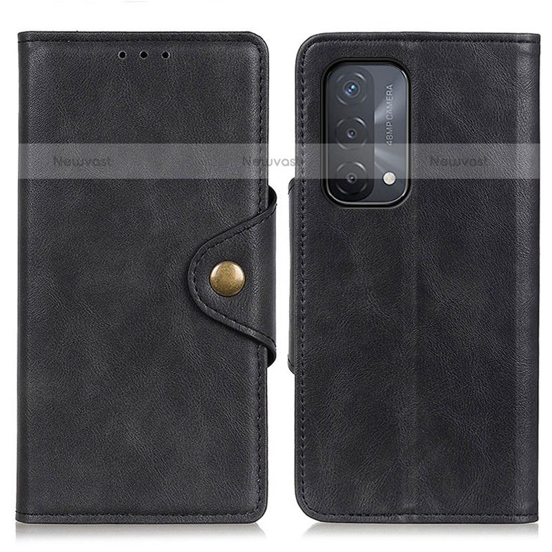 Leather Case Stands Flip Cover Holder N06P for OnePlus Nord N200 5G Black
