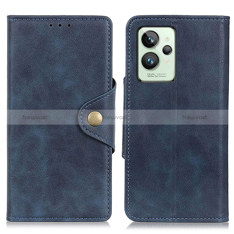 Leather Case Stands Flip Cover Holder N06P for Realme GT2 Pro 5G Blue