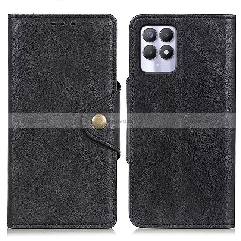 Leather Case Stands Flip Cover Holder N06P for Realme Narzo 50 4G Black