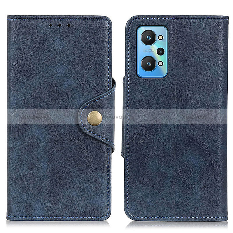 Leather Case Stands Flip Cover Holder N06P for Realme Q5 Pro 5G Blue