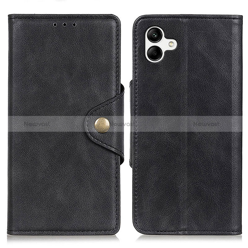 Leather Case Stands Flip Cover Holder N06P for Samsung Galaxy A04 4G Black