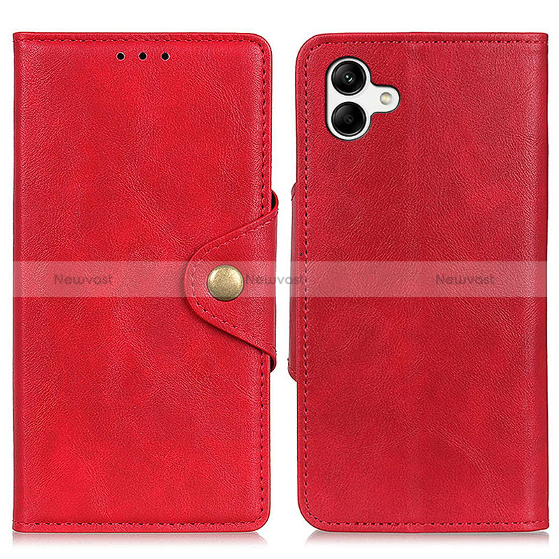 Leather Case Stands Flip Cover Holder N06P for Samsung Galaxy A04 4G Red