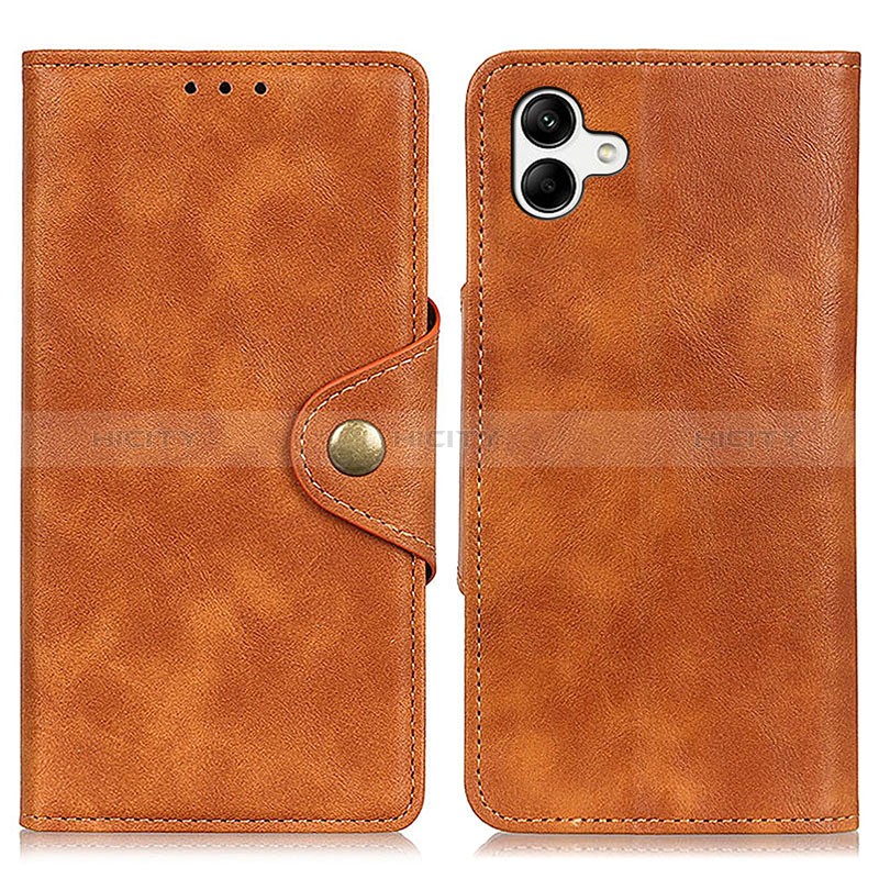Leather Case Stands Flip Cover Holder N06P for Samsung Galaxy A04E Brown