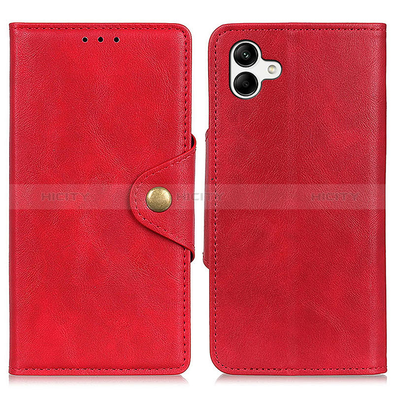 Leather Case Stands Flip Cover Holder N06P for Samsung Galaxy A04E Red