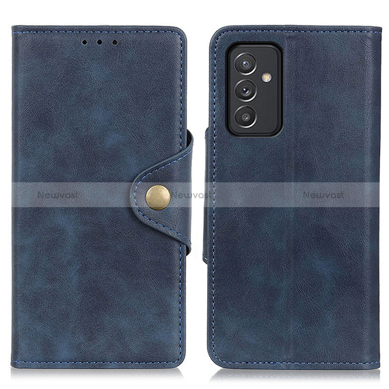 Leather Case Stands Flip Cover Holder N06P for Samsung Galaxy A15 4G Blue