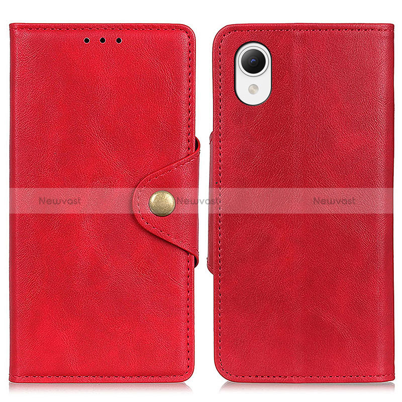Leather Case Stands Flip Cover Holder N06P for Samsung Galaxy A23e 5G Red
