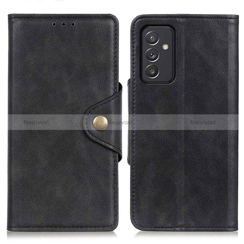 Leather Case Stands Flip Cover Holder N06P for Samsung Galaxy A55 5G Black