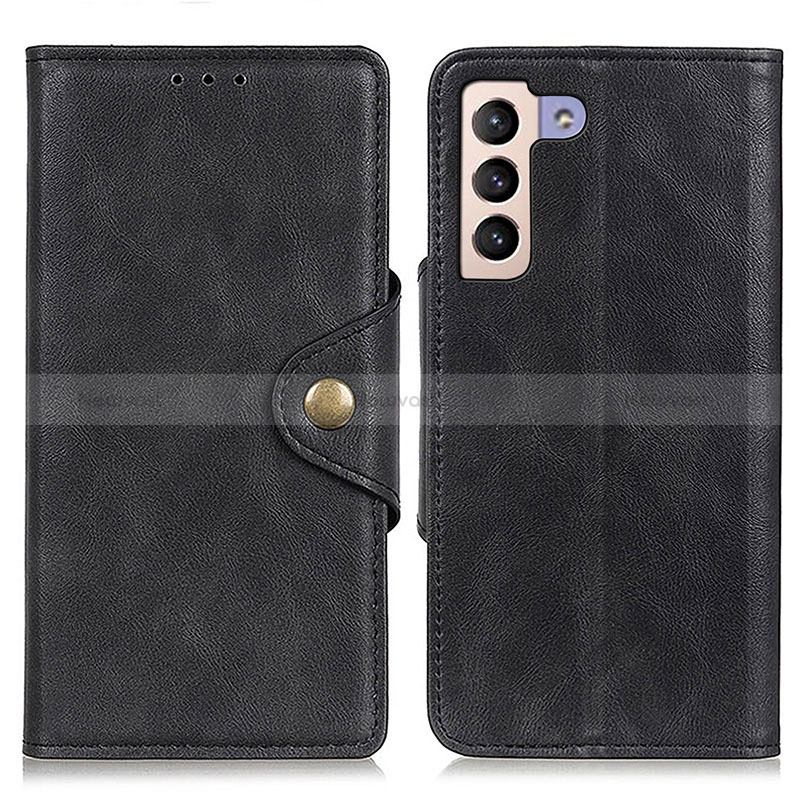 Leather Case Stands Flip Cover Holder N06P for Samsung Galaxy S22 Plus 5G Black