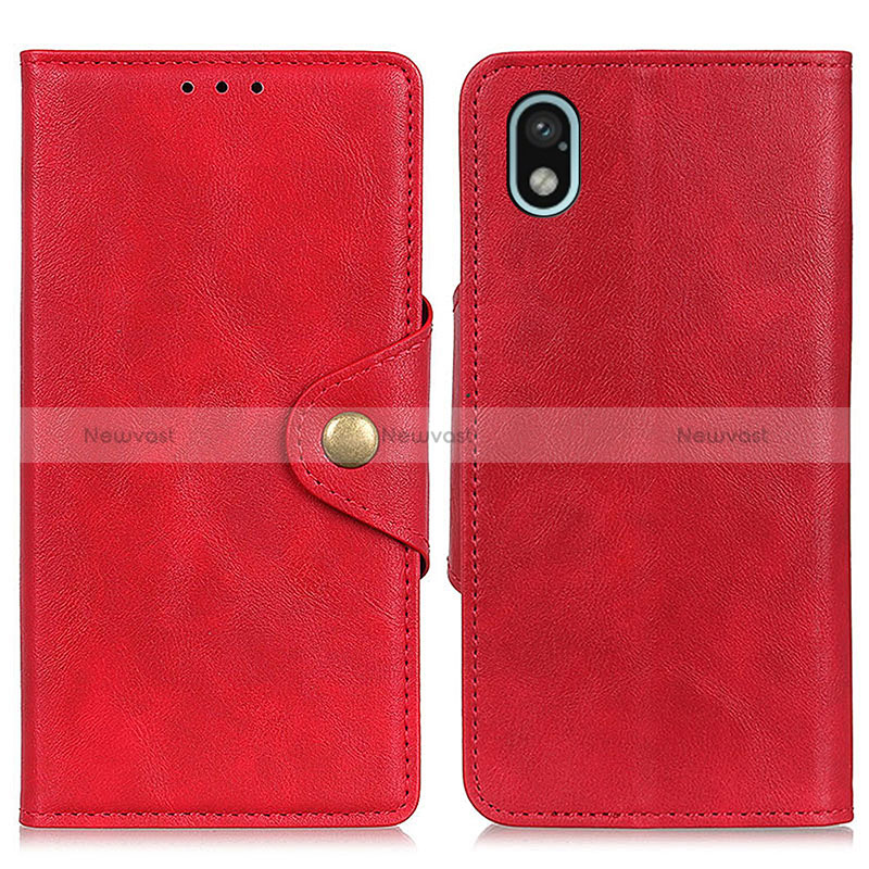 Leather Case Stands Flip Cover Holder N06P for Sony Xperia Ace III SO-53C Red