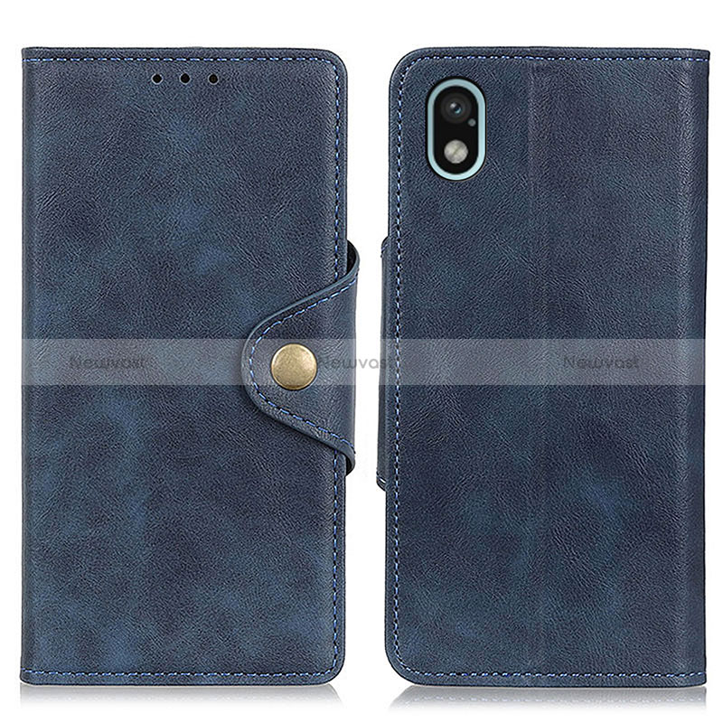 Leather Case Stands Flip Cover Holder N06P for Sony Xperia Ace III SOG08 Blue