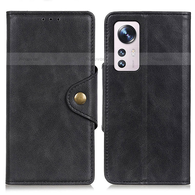 Leather Case Stands Flip Cover Holder N06P for Xiaomi Mi 12S Pro 5G Black