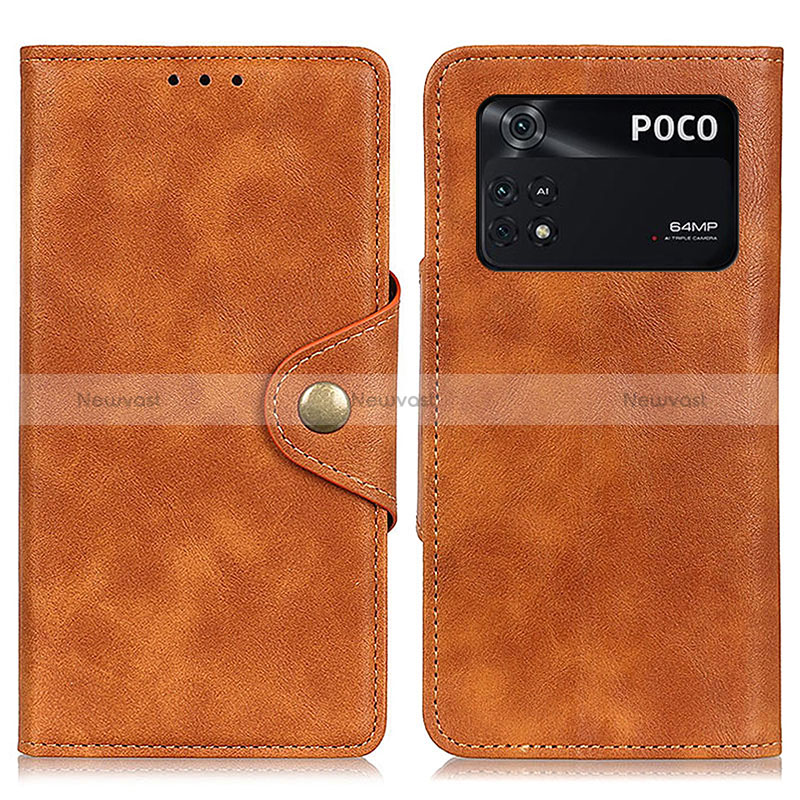 Leather Case Stands Flip Cover Holder N06P for Xiaomi Poco M4 Pro 4G