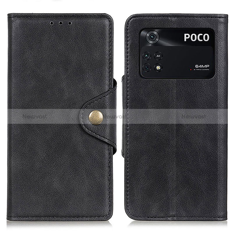 Leather Case Stands Flip Cover Holder N06P for Xiaomi Poco M4 Pro 4G