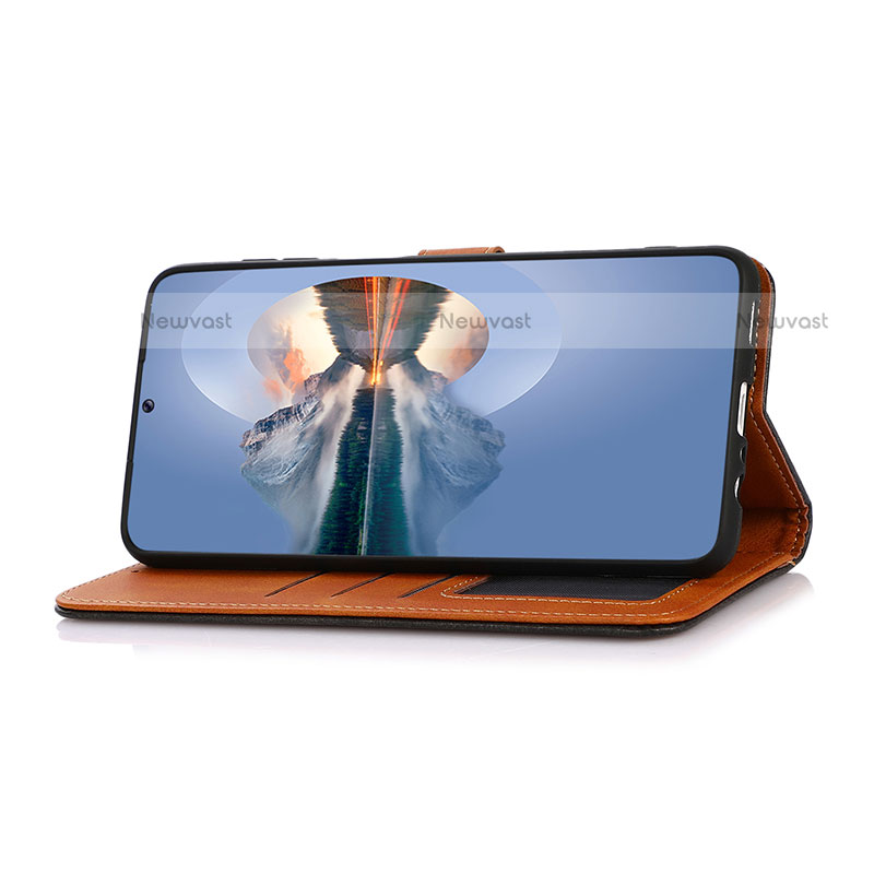 Leather Case Stands Flip Cover Holder N07P for Motorola Moto E40