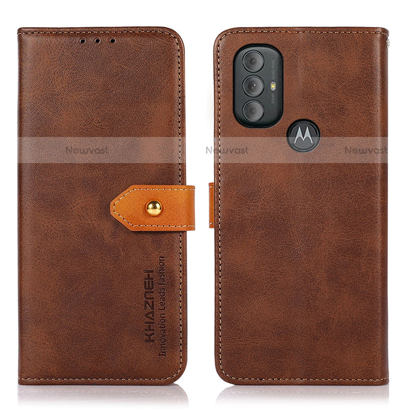 Leather Case Stands Flip Cover Holder N07P for Motorola Moto G Play (2023)