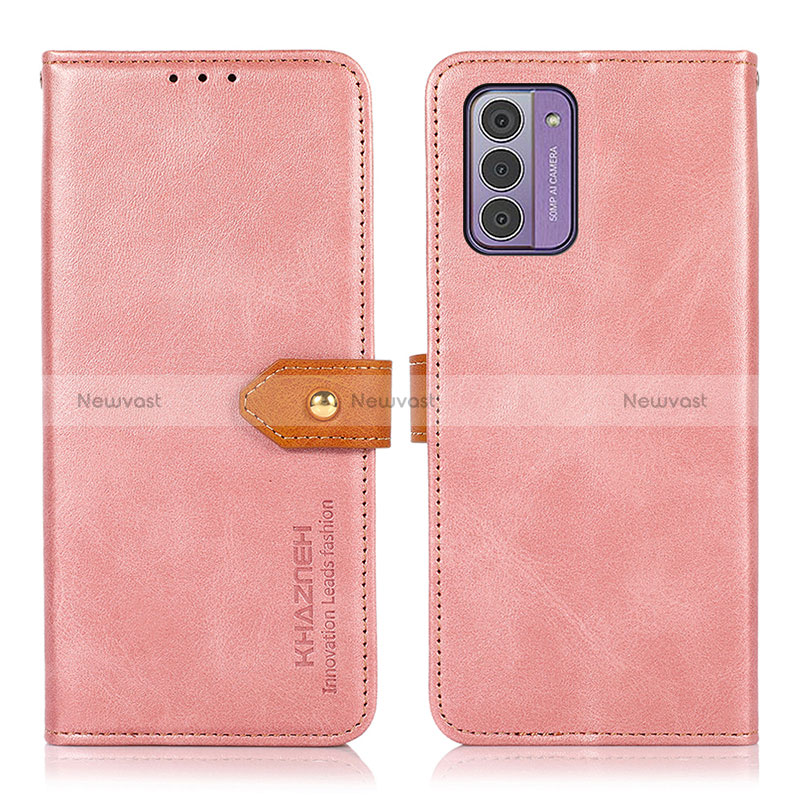 Leather Case Stands Flip Cover Holder N07P for Nokia G310 5G Pink