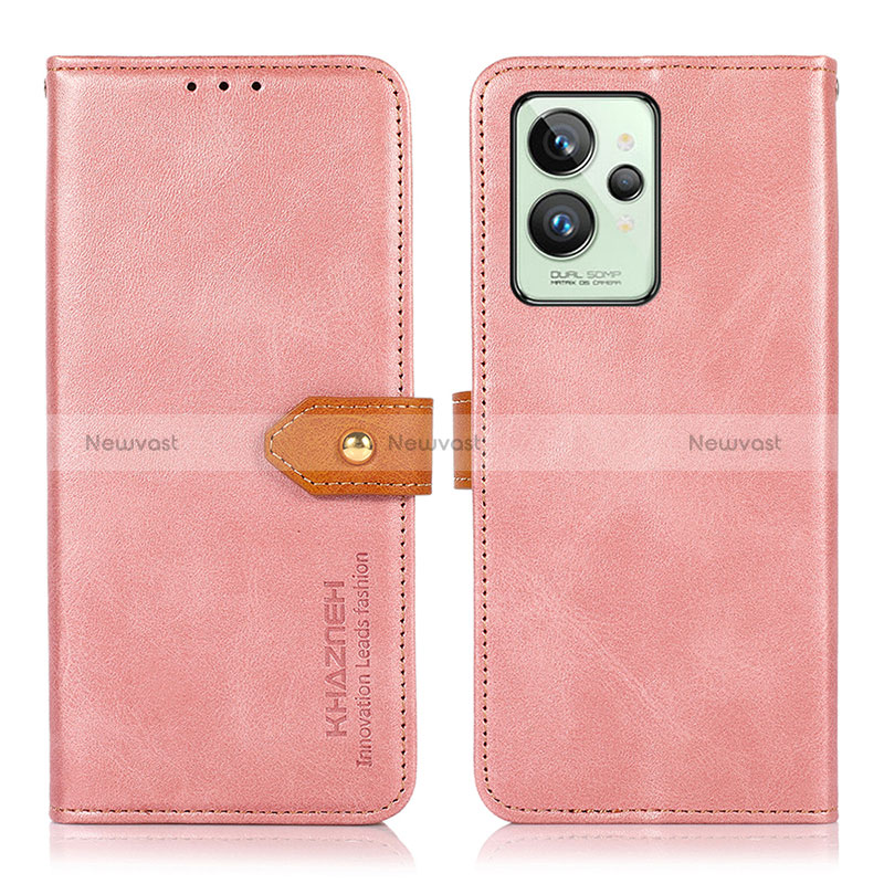 Leather Case Stands Flip Cover Holder N07P for Realme GT2 Pro 5G Pink