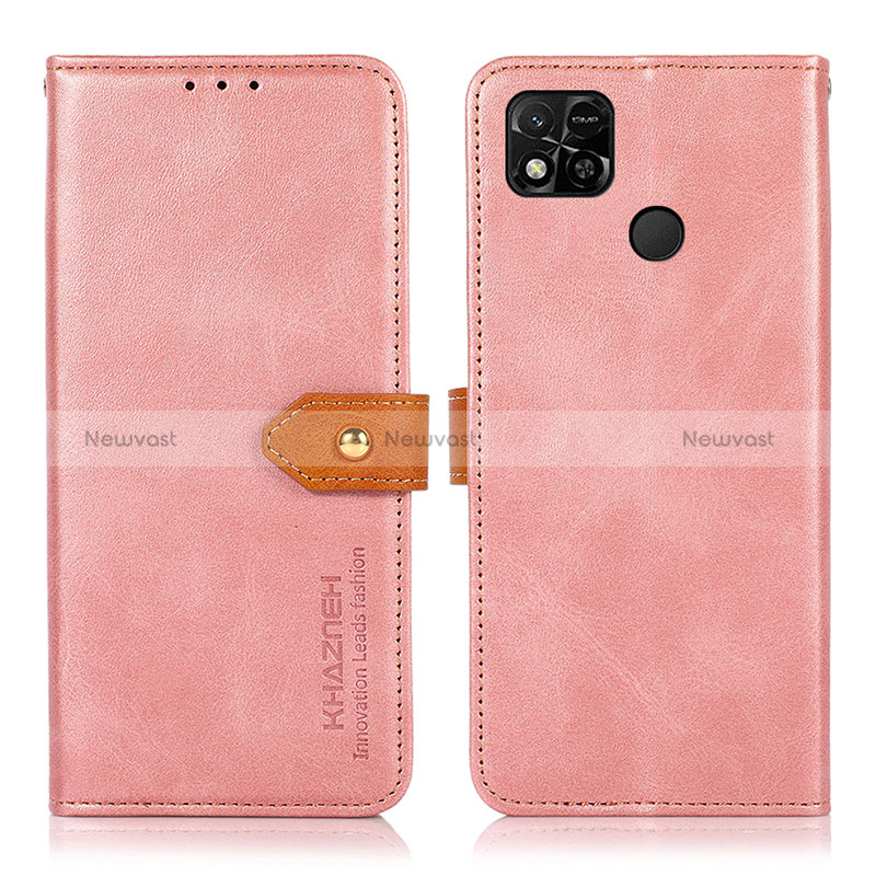 Leather Case Stands Flip Cover Holder N07P for Xiaomi POCO C3 Pink