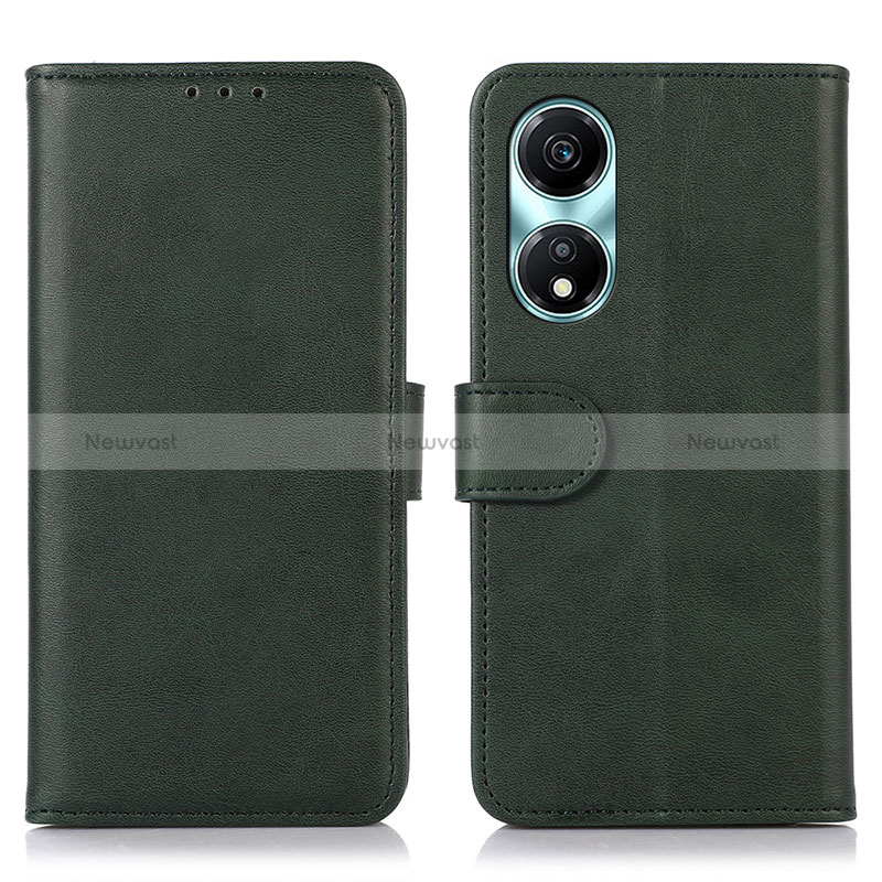 Leather Case Stands Flip Cover Holder N08P for Huawei Honor X5 Plus Green