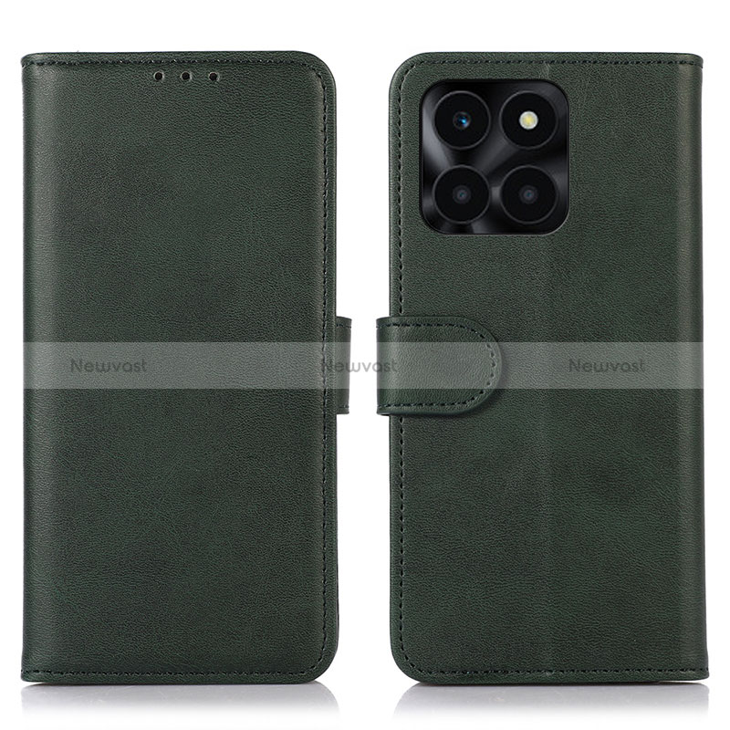 Leather Case Stands Flip Cover Holder N08P for Huawei Honor X8b Green