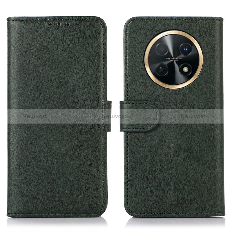 Leather Case Stands Flip Cover Holder N08P for Huawei Nova Y91 Green