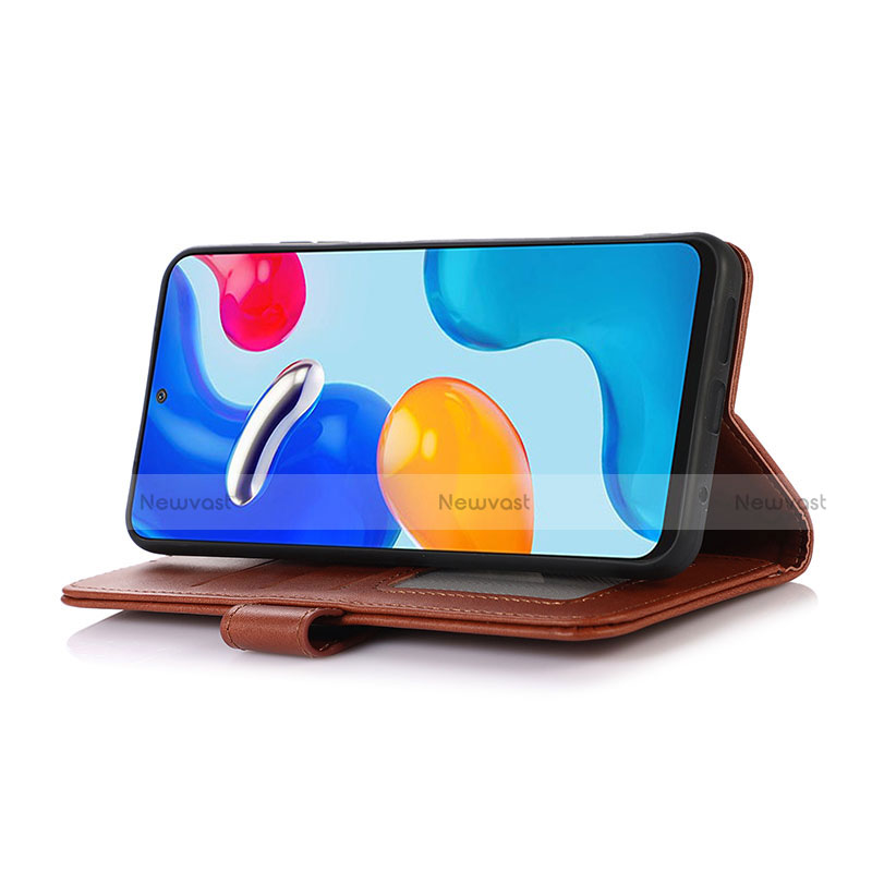 Leather Case Stands Flip Cover Holder N08P for Motorola Moto G62 5G