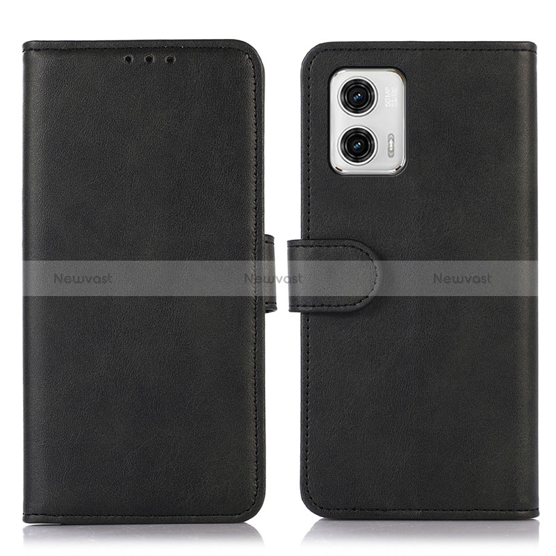 Leather Case Stands Flip Cover Holder N08P for Motorola Moto G73 5G