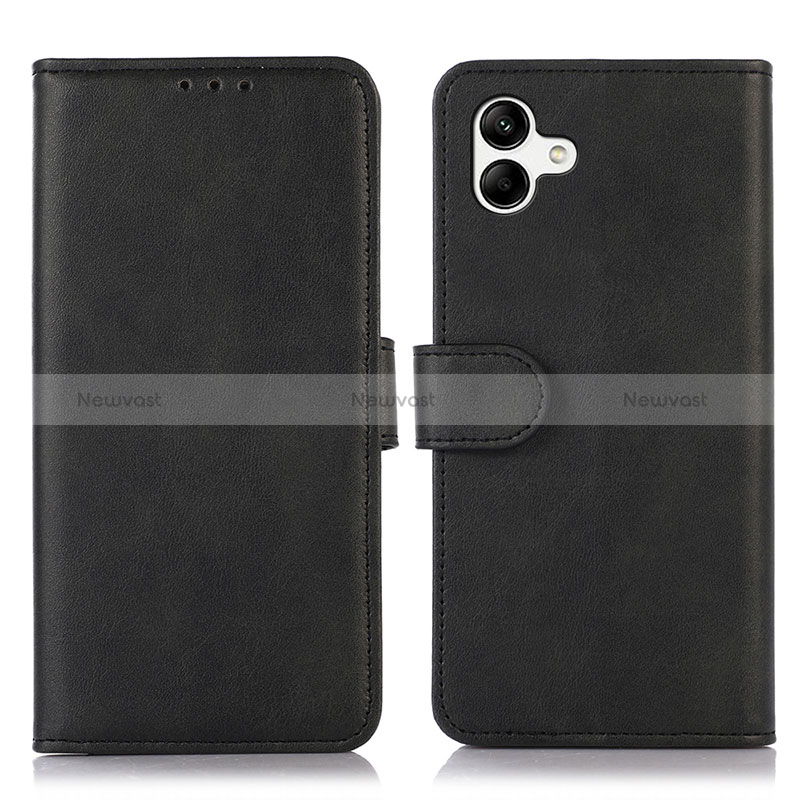 Leather Case Stands Flip Cover Holder N08P for Samsung Galaxy A04 4G Black