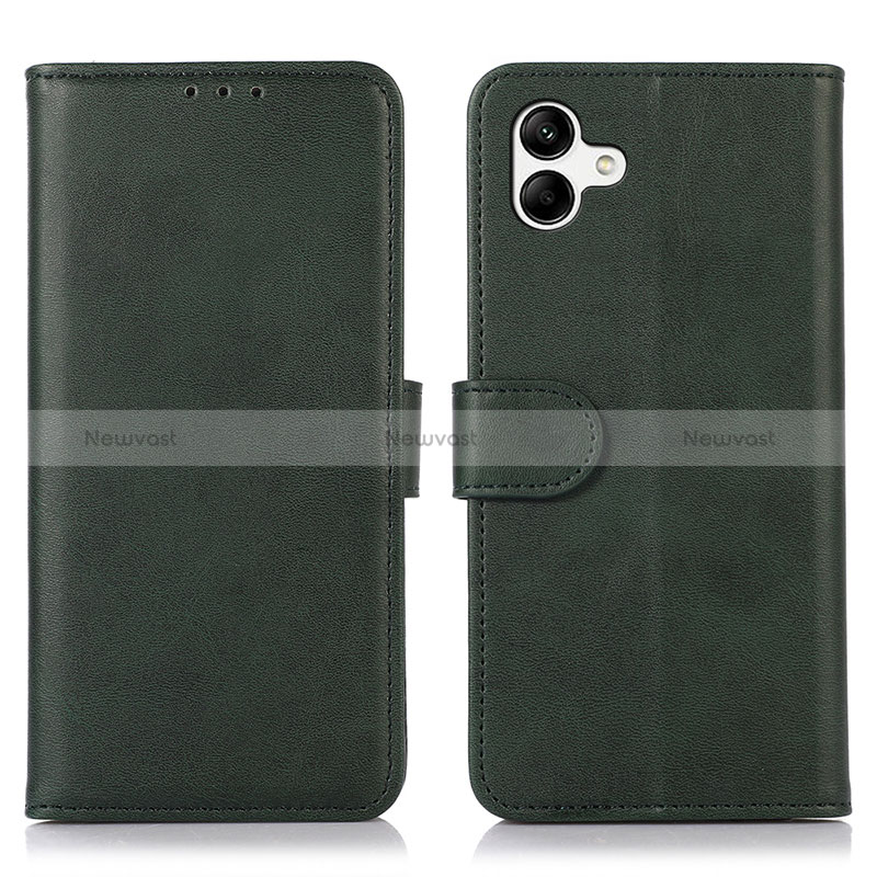 Leather Case Stands Flip Cover Holder N08P for Samsung Galaxy A04 4G Green